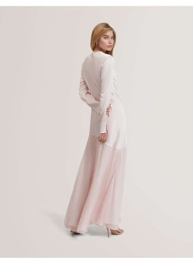 Ted Baker Long Sleeve Diagonal Waist Seam Maxi Dre